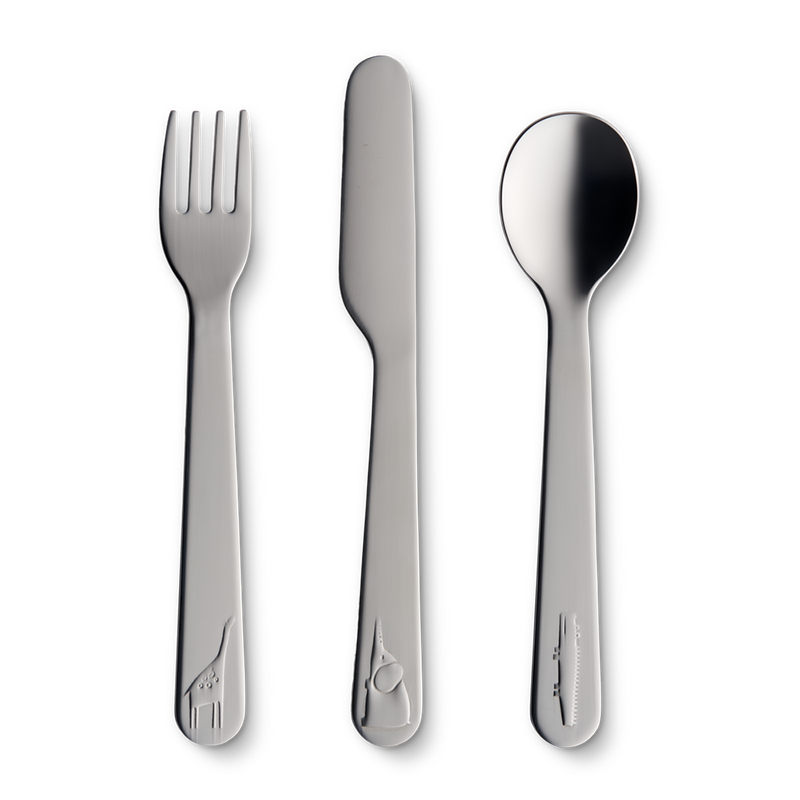 3-teiliges Besteckset Nadine Cutlery Set Animals Steel