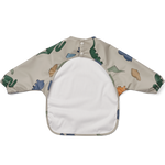 Langarm-Lätzchen Merle Printed Cape Bib Dinosaurs / Mist