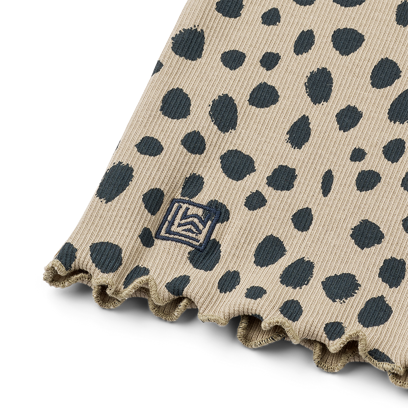 Ripp-Langarmshirt Nieve Leo Spots / Mist