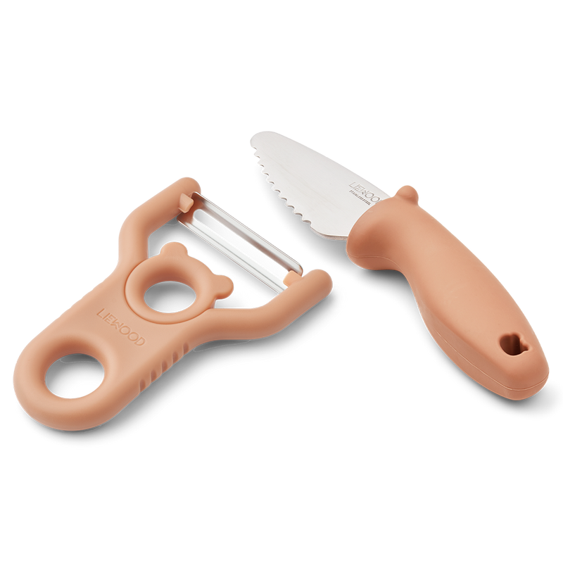 Kinder Schneidemesser & Schäler Set / Pertense Peeler & Knife Set Tuscany Rose