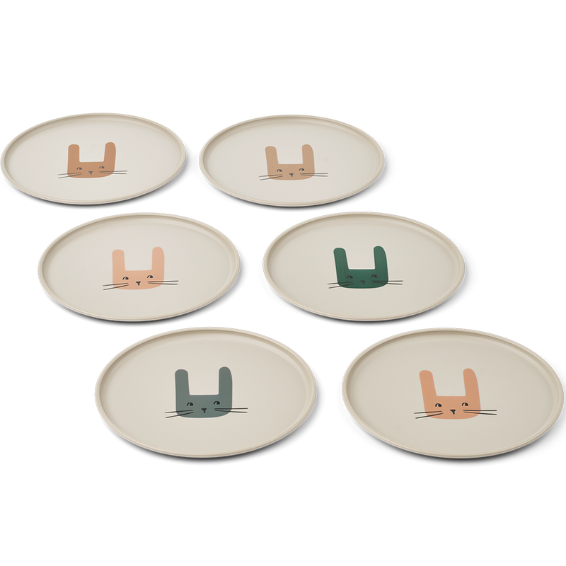 6er Pack Kinderteller Remco Plate Bunny / Sandy