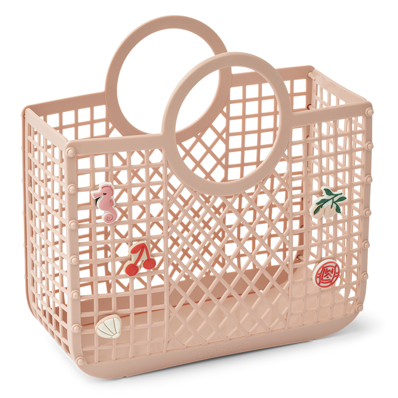 Samantha Basket with Charms Rose