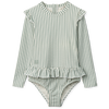 Badeanzug Sille Seersucker Stripe Peppermint / Creme de la Creme LSF 40+