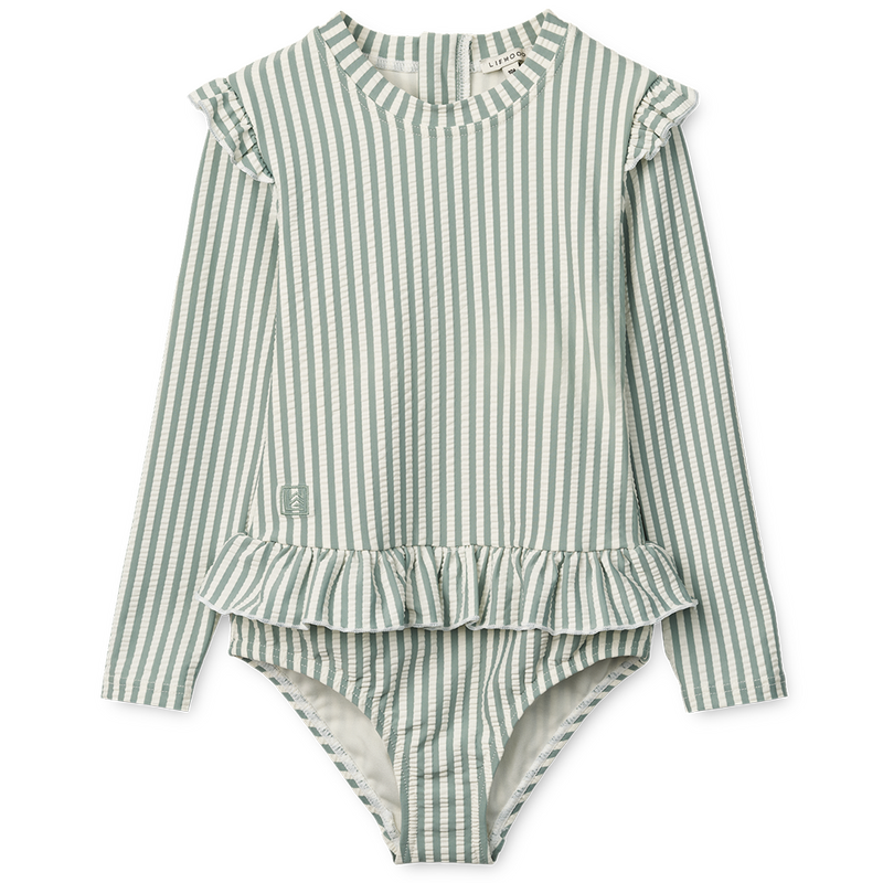 Badeanzug Sille Seersucker Stripe Peppermint / Creme de la Creme LSF 40+