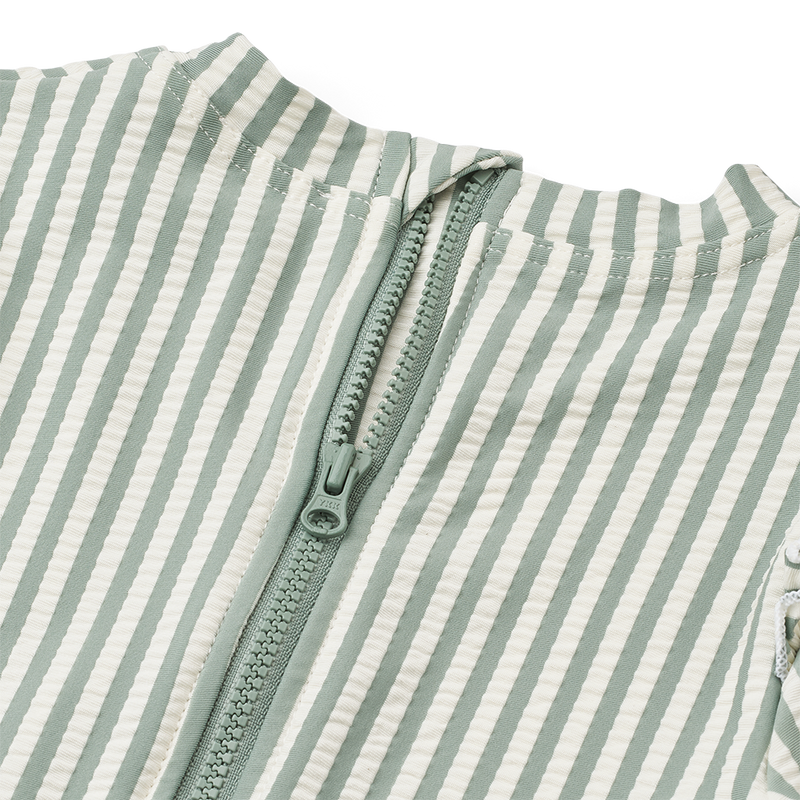 Badeanzug Sille Seersucker Stripe Peppermint / Creme de la Creme LSF 40+