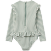 Badeanzug Sille Seersucker Stripe Peppermint / Creme de la Creme LSF 40+