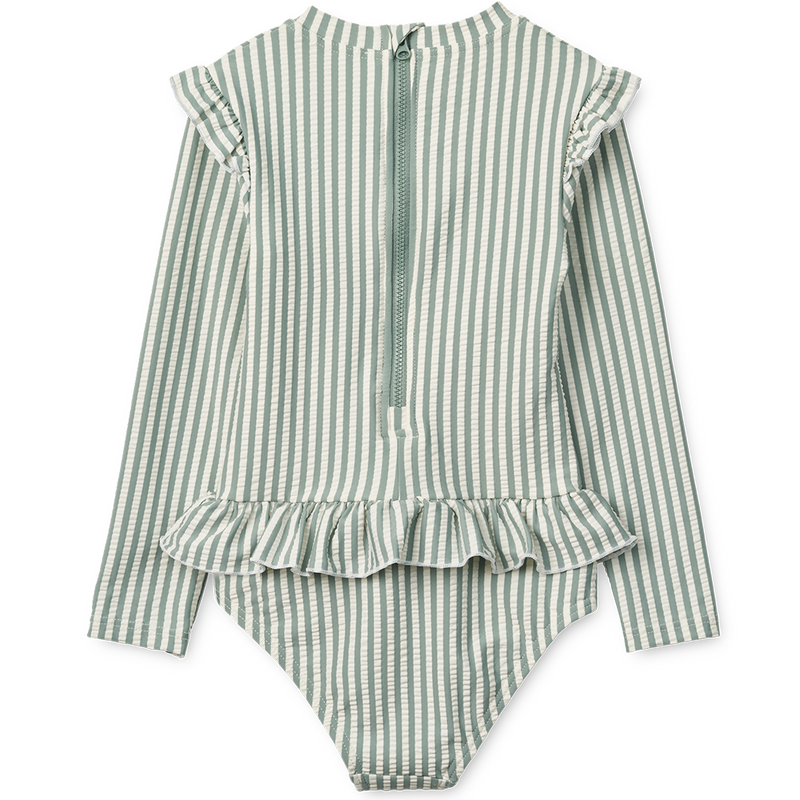 Badeanzug Sille Seersucker Stripe Peppermint / Creme de la Creme LSF 40+