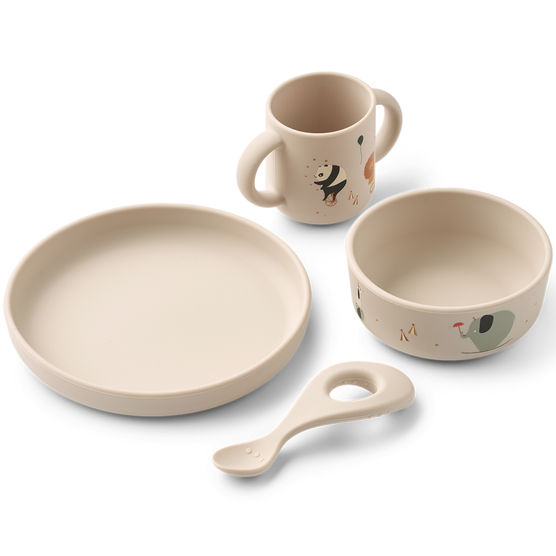 4-teiliges Geschirrset Vivi Printed Tableware Circus / Sandy