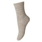 Woll-Ripp-Socken Light Brwon Melange