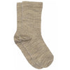 Woll-Ripp-Socken Light Brown Melange