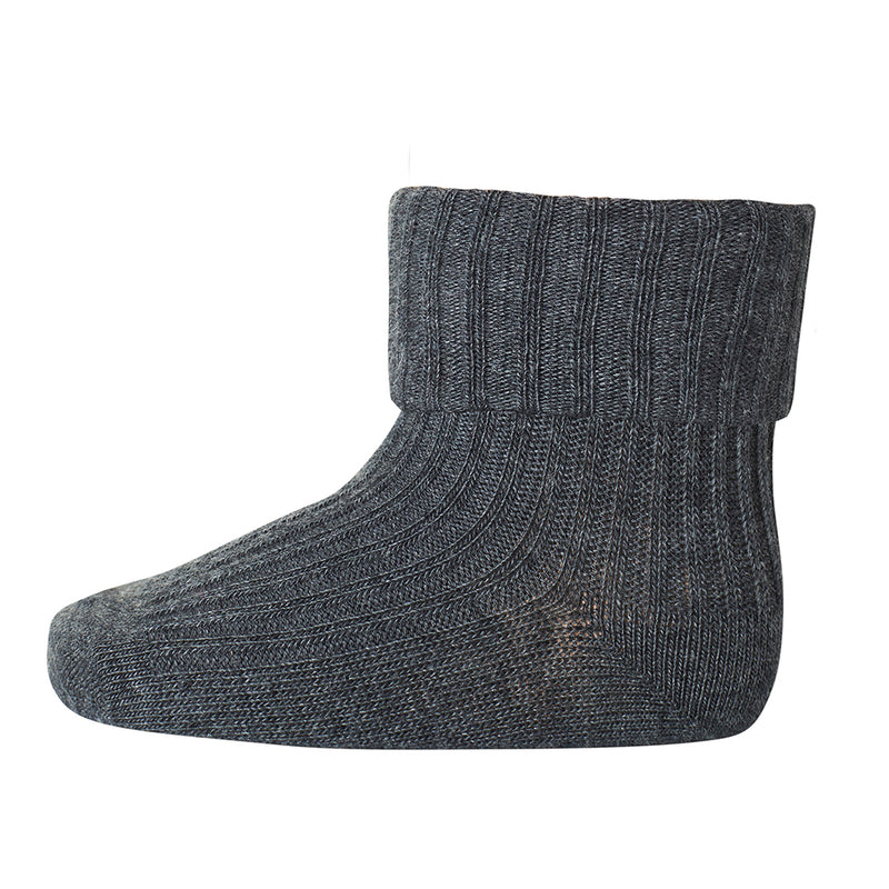 Ripp-Socken aus Baumwolle Dark Grey Melange