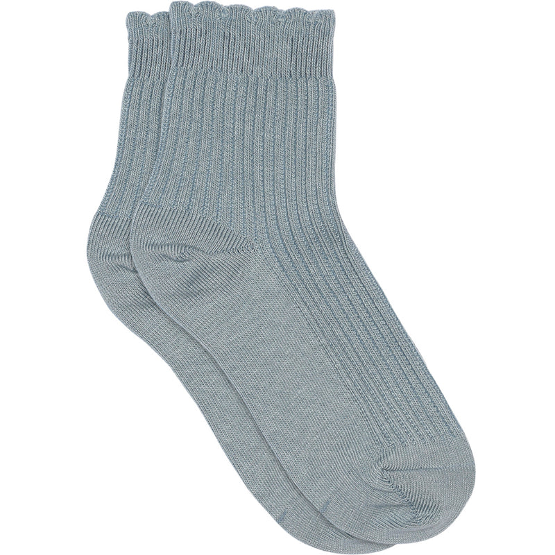 Baumwoll-Ripp-Socken Aya Dusty Blue