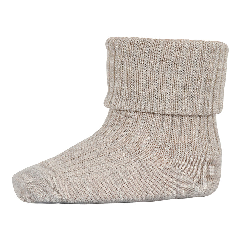 Baby Ripp-Socken Woll-Viskose-Bambus-Mischung Hilde Beige Melange