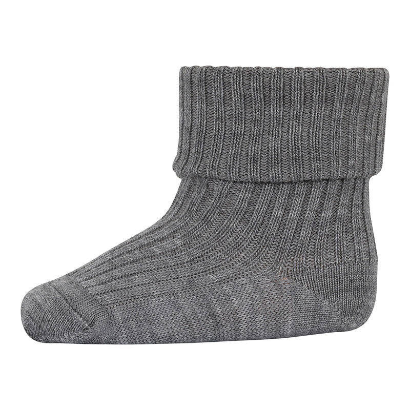 Baby Ripp-Socken Woll-Viskose-Bambus-Mischung Hilde Grey Melange