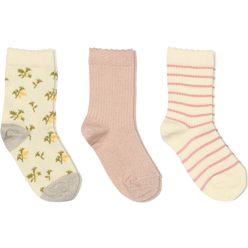 3-Pack Baumwoll-Socken Thora Cream Multi