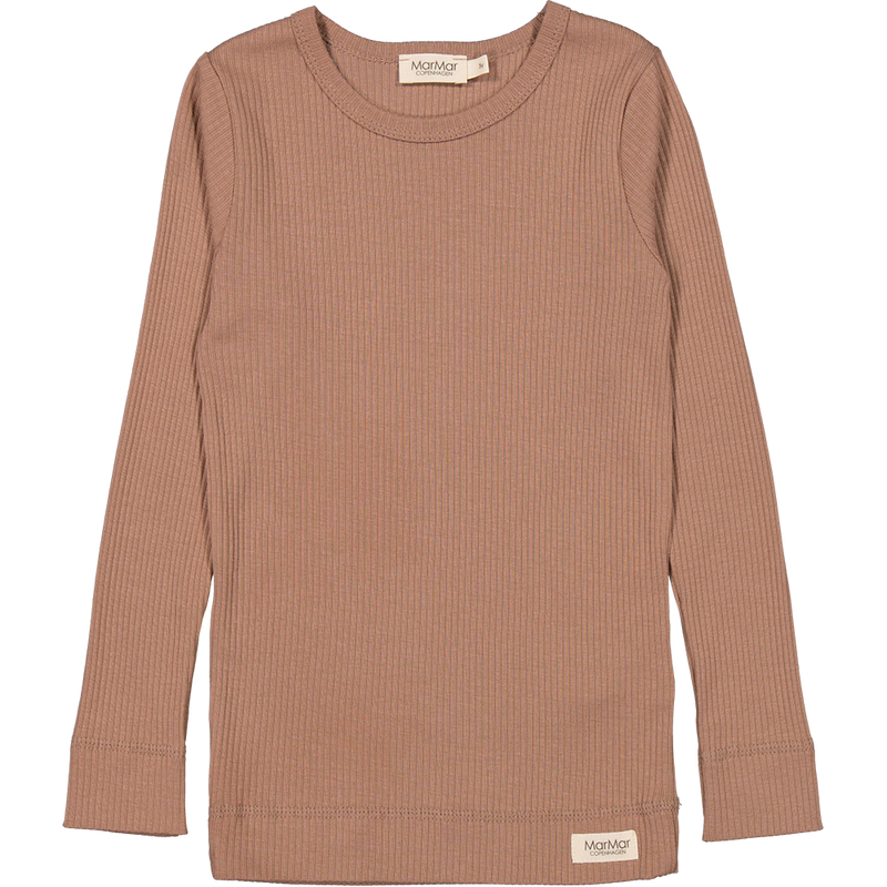 Ripp-Langarmshirt Plain Tee LS Powder Taupe