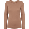 Women Modal Ripp-Langarmshirt Powder Taupe