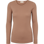 Women Modal Ripp-Langarmshirt Powder Taupe