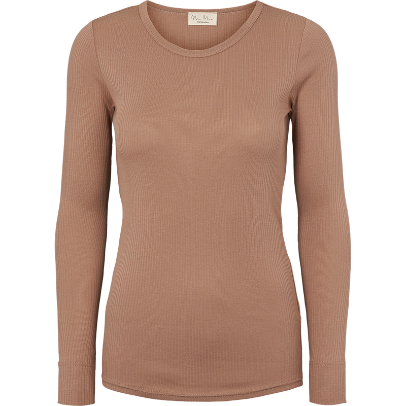 Women Modal Ripp-Langarmshirt Powder Taupe