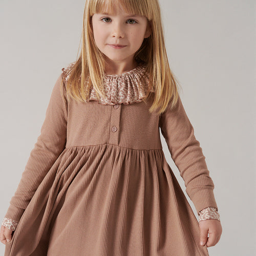 Ripp-Kleid Dima Powder Taupe