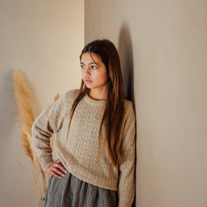 Strickpullover Lace Sweater Limestone