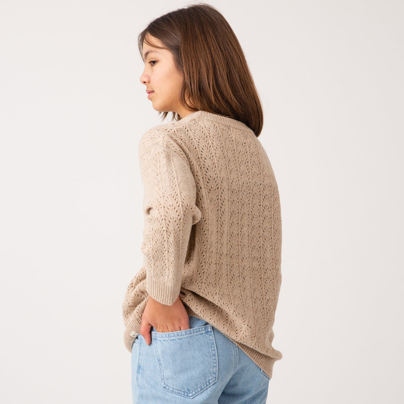 Strickpullover Lace Sweater Limestone