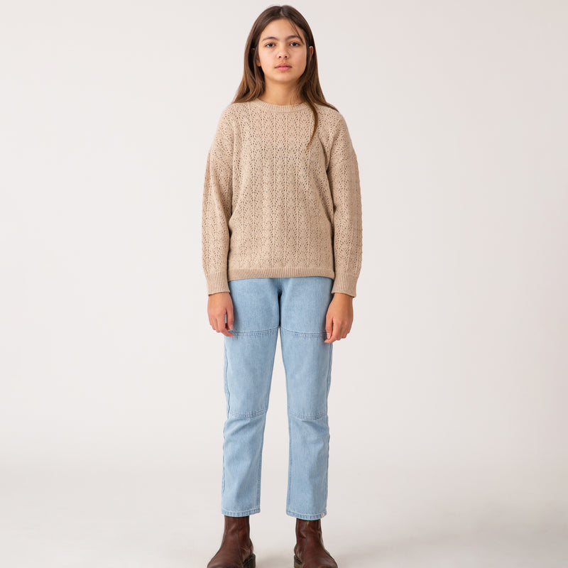 Strickpullover Lace Sweater Limestone