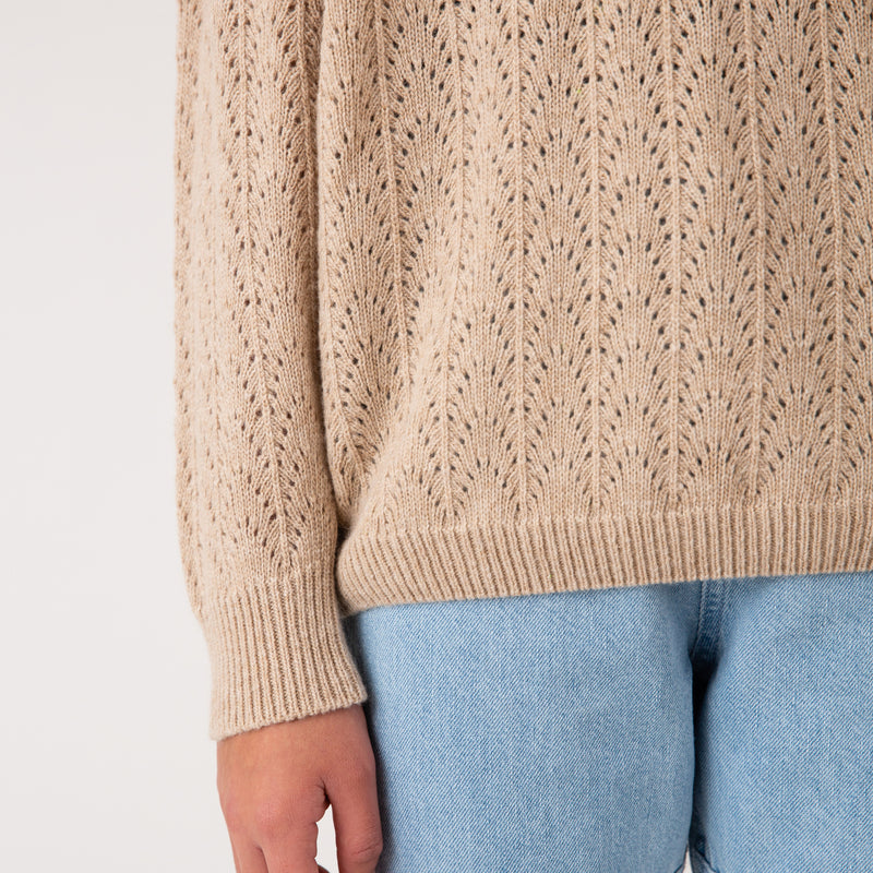 Strickpullover Lace Sweater Limestone