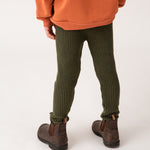 Ripp-Strick-Leggings Loden Green