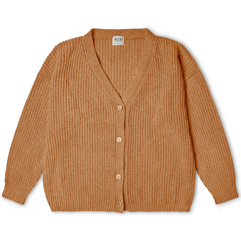 Adult Strickjacke Knit Cardigan Ochre