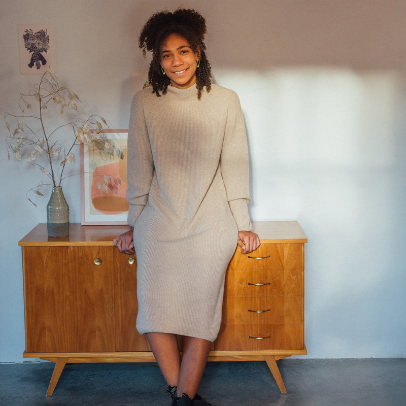 Adult Strickkleid Knit Dress Limestone