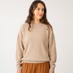 Adult Strickpullover Pointelle Sweater Limestone