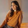 Adult Strickpullover Pointelle Sweater Ochre