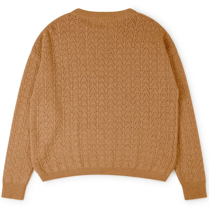 Adult Strickpullover Pointelle Sweater Ochre