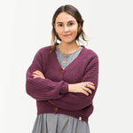 Adult V-Neck Cardigan Berry