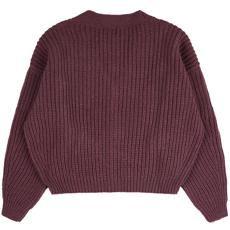 Adult V-Neck Cardigan Berry