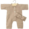 Puppenkleidung Overall & Stirnband Lili braun für Babypuppe (28 cm)
