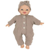 Puppenkleidung Overall & Stirnband Lili braun für Babypuppe (28 cm)
