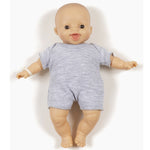 Puppenkleidung Waffel-Jumpsuit hellgrau für Babypuppe (28 cm)