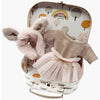 Set „Hase“ mit rosa Tutu, braunem Body & rosa Haarband im Koffer für Puppe (34 & 37 cm)
