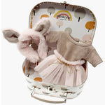 Set „Hase“ mit rosa Tutu, braunem Body & rosa Haarband im Koffer für Puppe (34 & 37 cm)