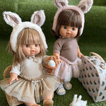 Set „Hase“ mit rosa Tutu, braunem Body & rosa Haarband im Koffer für Puppe (34 & 37 cm)