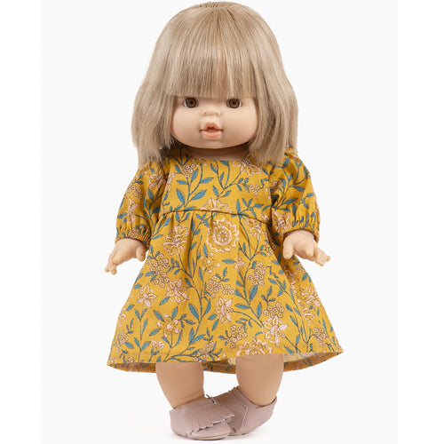 Puppenkleidung Kleid Fiona Moutarde für Puppe (34 & 37 cm)