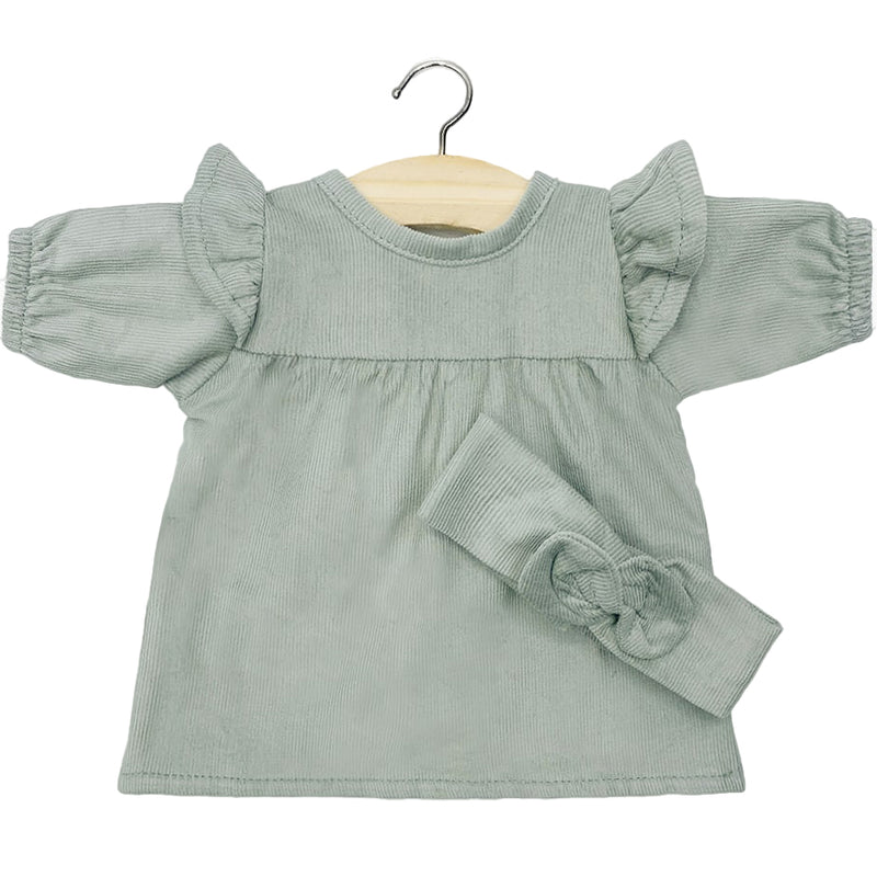 Puppenkleidung Mélodie Kleid mit Strinband mintgrün für Puppe (34 & 37 cm)