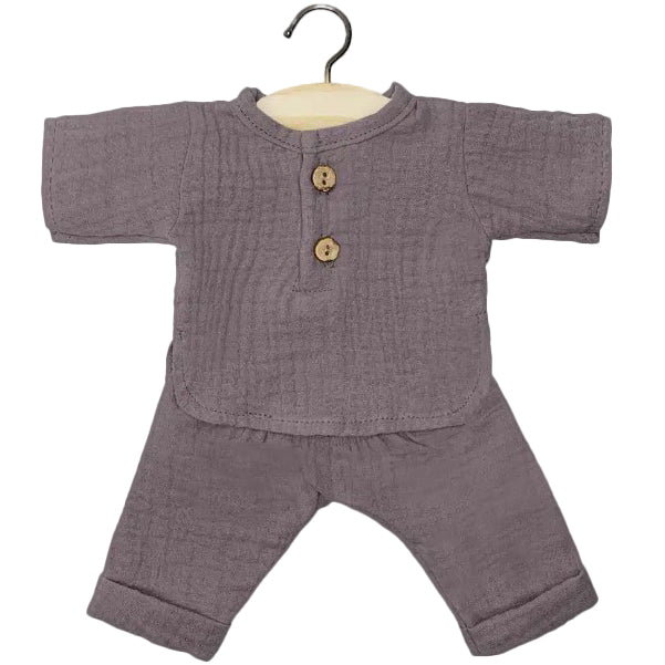 Puppenkleidung Pyjama-Set Andrea lila für Puppe (34 & 37 cm)