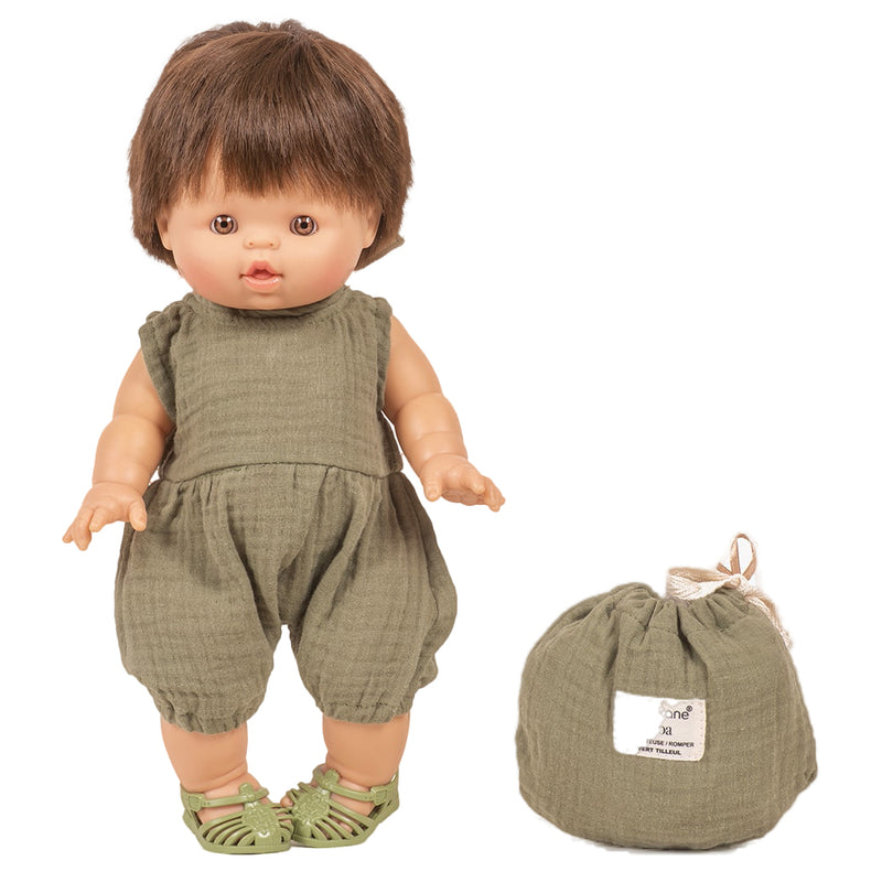 Puppenkleidung Jumpsuit Noa grün für Puppe (34 & 37 cm)