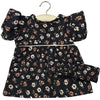 Puppenkleidung Kleid Daisy mit Stirnband schwarz mit Blumen für Puppe (34 & 37 cm)