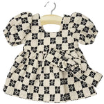 Puppenkleidung Kleid Fiona mit Stirnband schwarz-weiss für Puppe (34 & 37 cm)