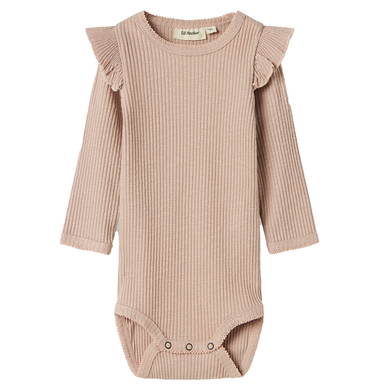 Baby Ripp-Langarm-Body Shadow Gray