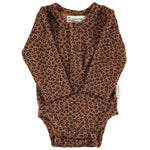 Baby Long Sleeve Body Brown with Animal Print